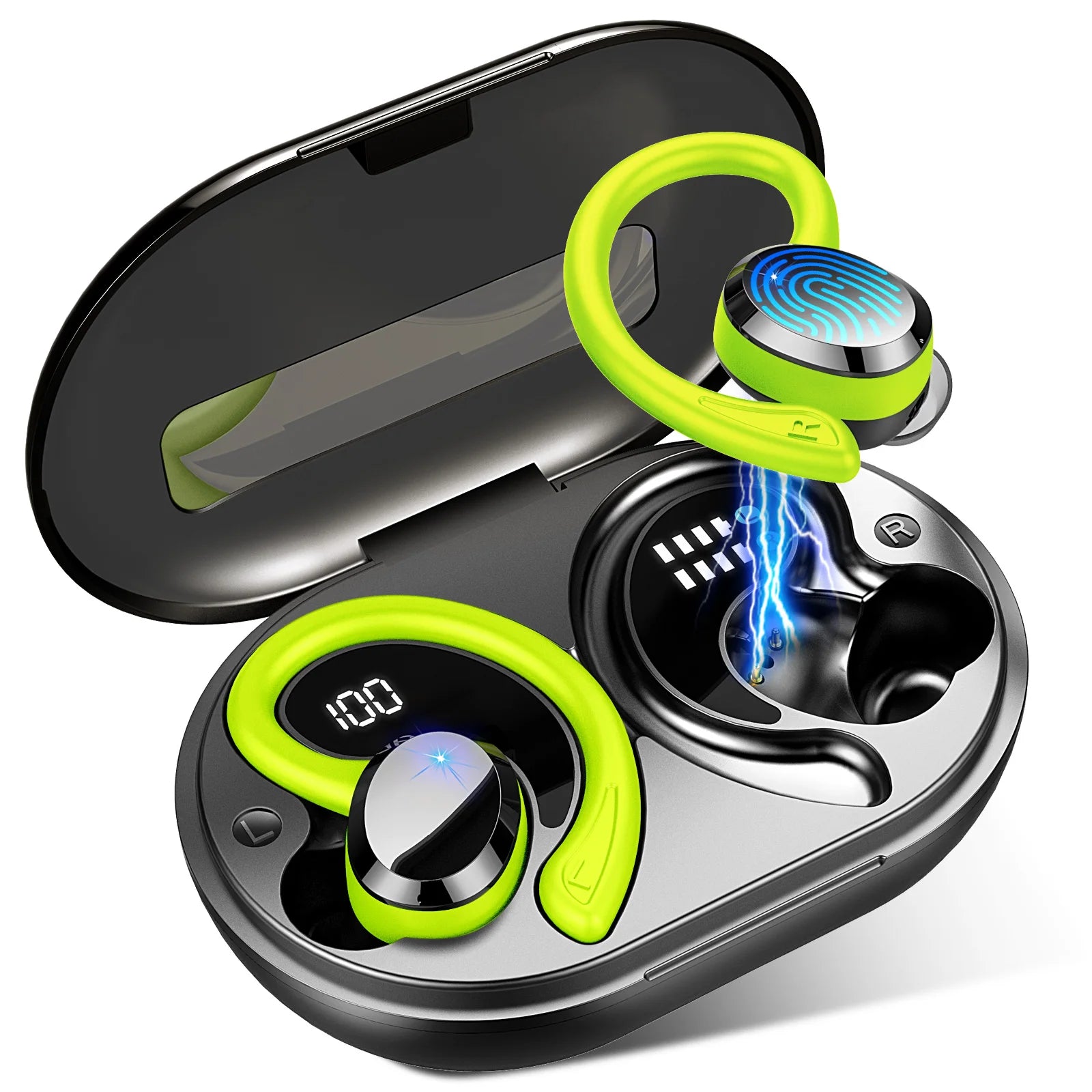 Wireless Earbuds, Bluetooth 5.3 Earbuds Stereo Bass, Noise Cancelling Mic., Waterproof, 40h Playback