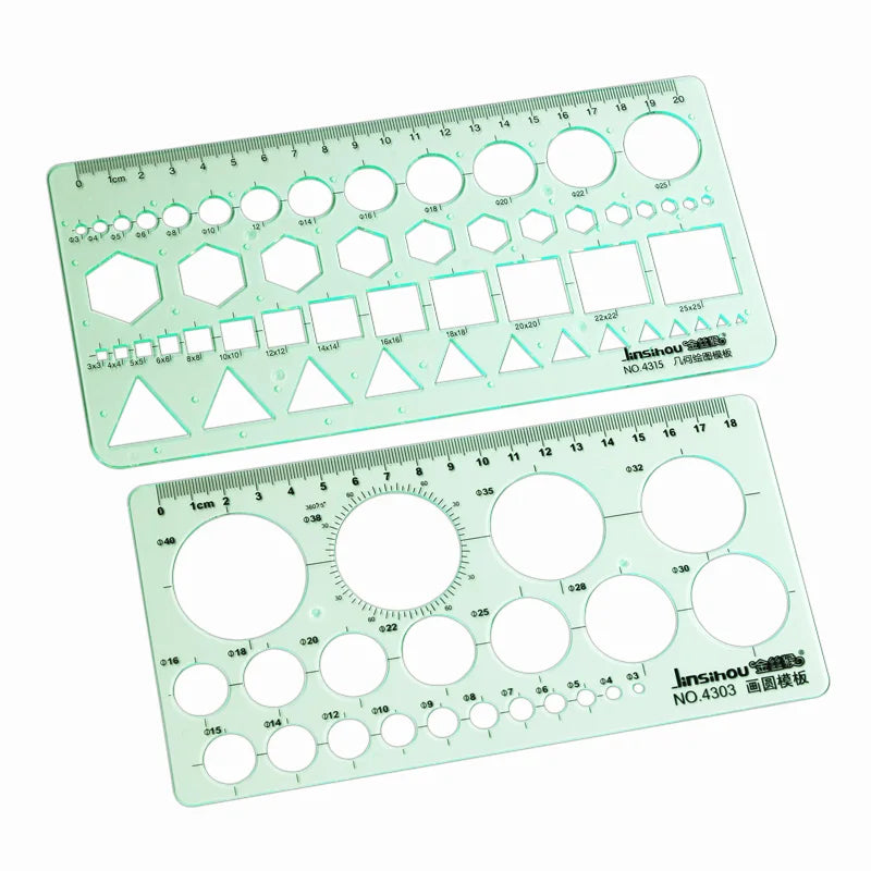 Green Geometric Template Ruler