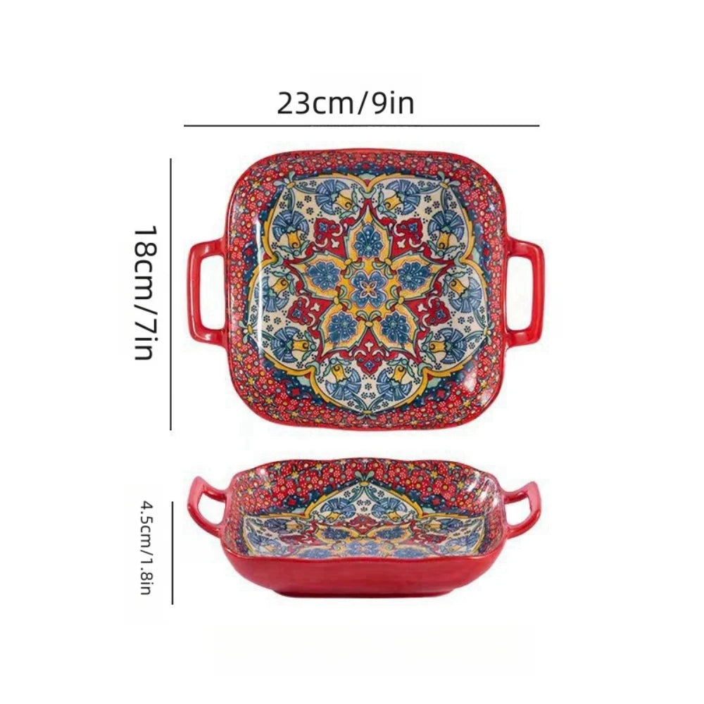 Bohemian Ceramic Microwave Safe Plate