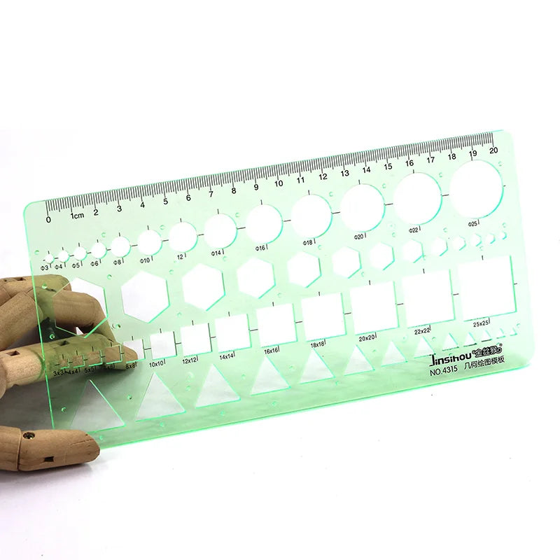 Green Geometric Template Ruler