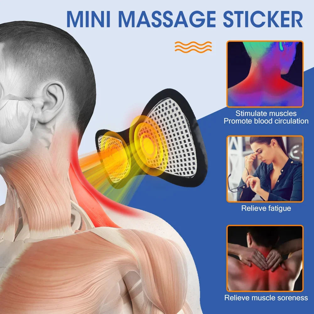 EMS Electric Neck Massager, Muscle Massage Stimulator, Back Cervical, Calf Patches, Joints, Mini Device