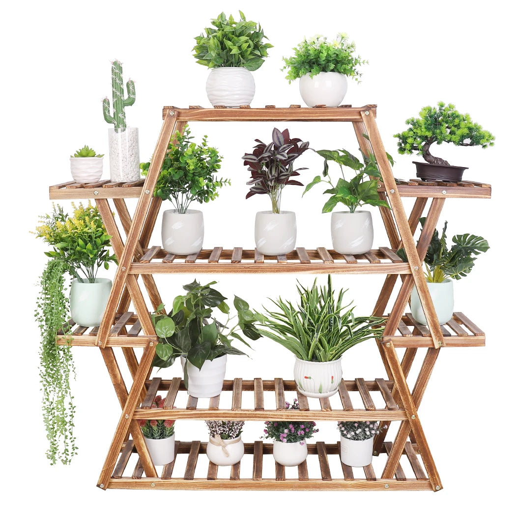 X-Large Multi-Tier Wood Plant Stand Indoor Outdoor