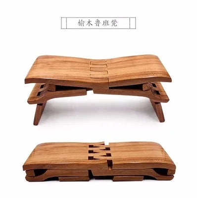 Luban-Solid Wood Folding Stool, Whole Wood, Board-Free, Multi-Functional, Small