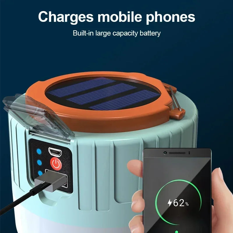 Portable Camping Light Power Bank LED Remote Waterproof Rechargeable