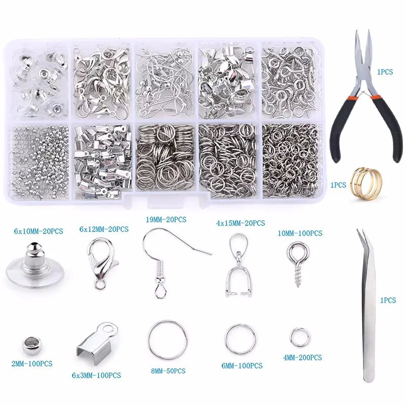 Jewelry Making Supplies Kit With Tools, Earring Charms, Jewelry Wires, Findings