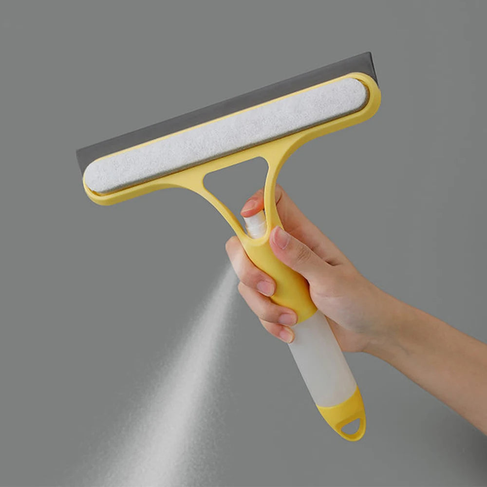 3 in 1 Window Cleaning Squeegee, Spray, Loosen Dirt with Sponge, Squeegee Away