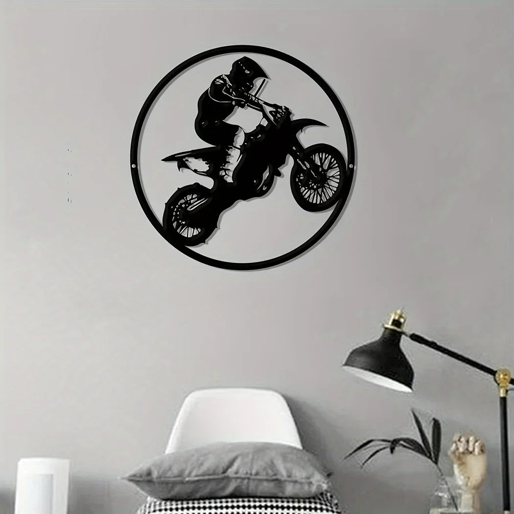 Biker Black Metal Wall Art