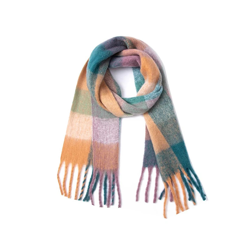 2025 Winter Thick Warm Scarf , Plaids different colors