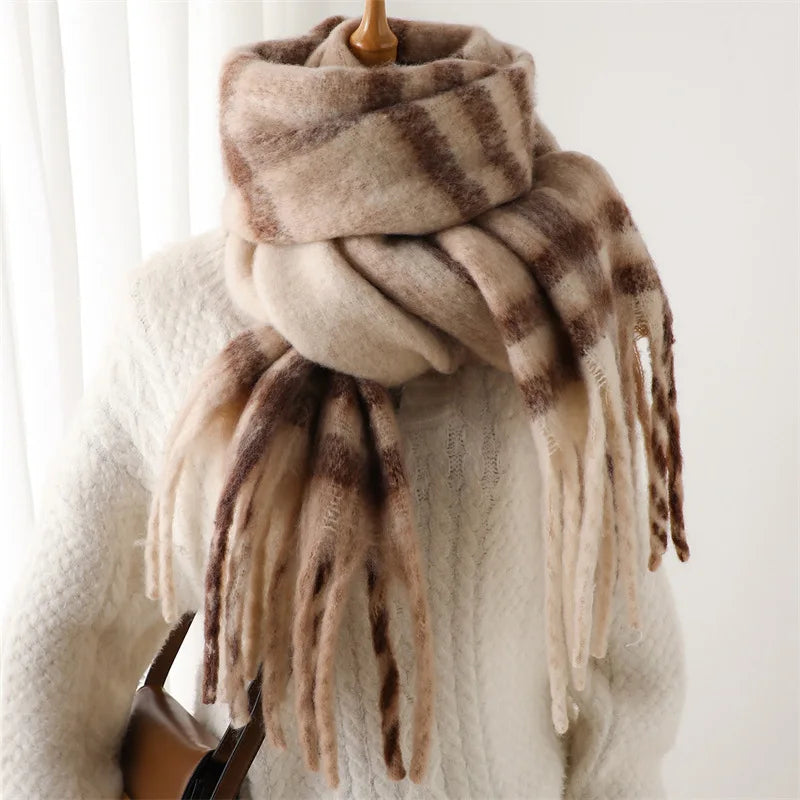 2025 Winter Thick Warm Scarf , Plaids different colors