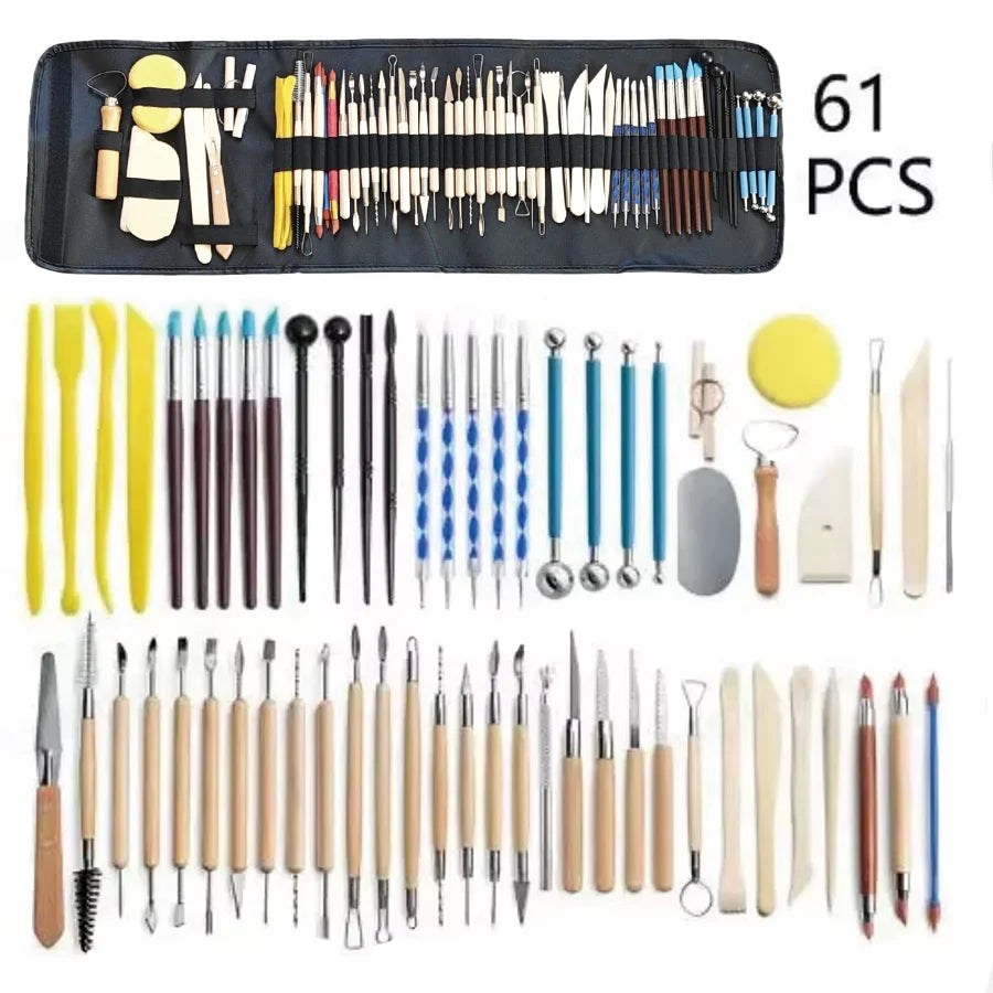 Pottery Clay Sculpting Tools Kit 8-62 PCS/Set, Cerramic Wax Clays Carving Tool