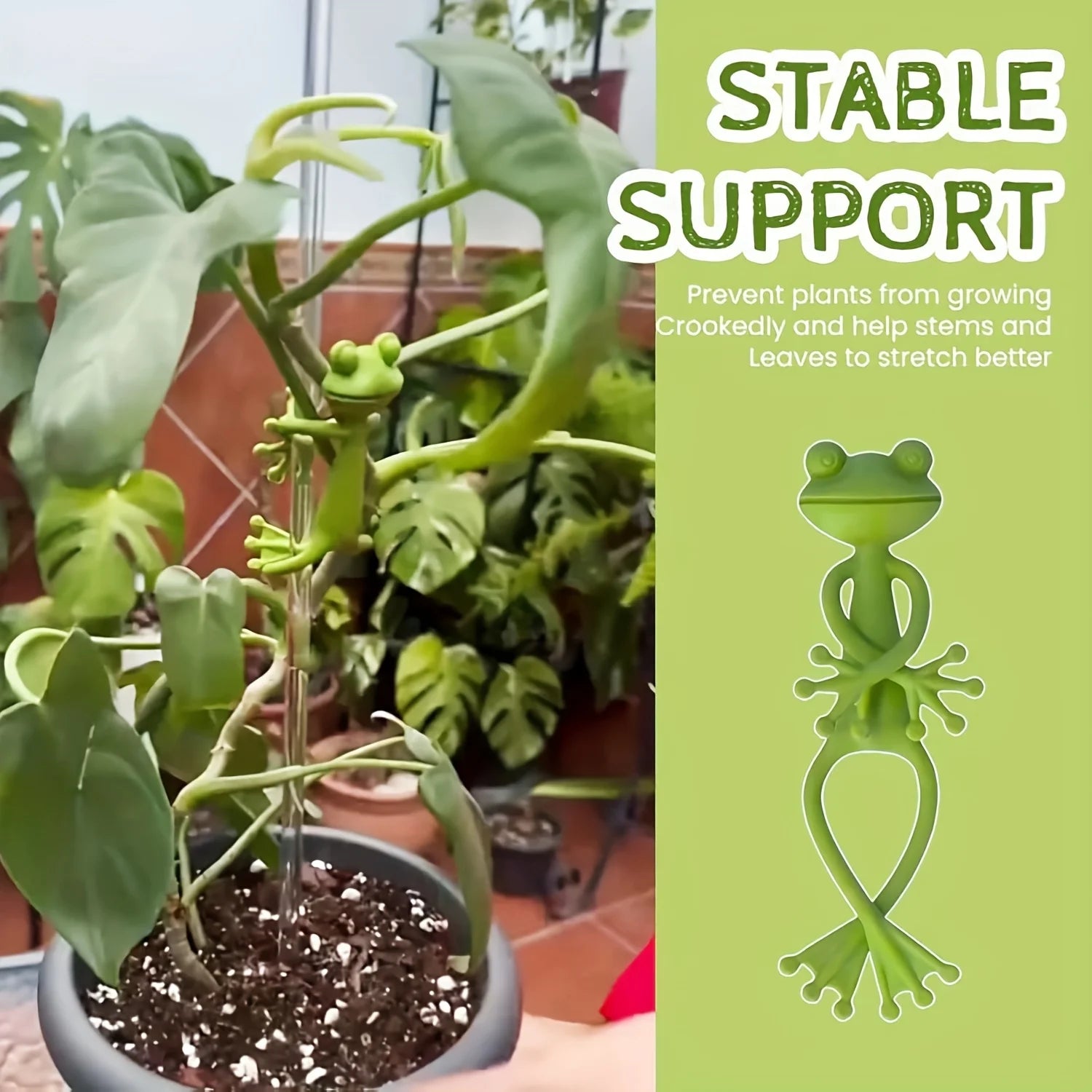 Green Frog Plant Support For Small Potted Plants, Garden Flowers