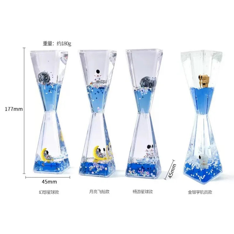 2025 creative ornament astronaut fluid hourglass astronaut starry sky drip oil leak decompression ornament