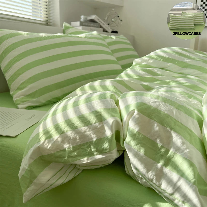 Pre-Washed Brushed Ultra Soft Duvet Cover Set with Pillowcases - Luxurious Cozy Bedding for a Heavenly Sleep Experience