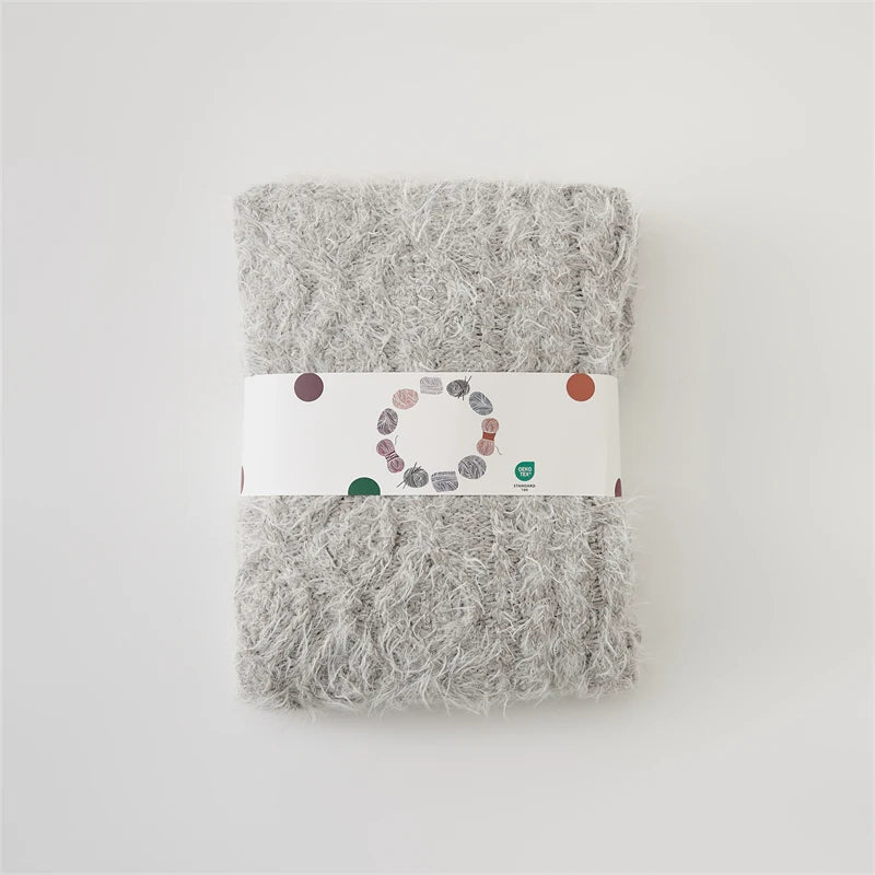 2025 new living room knitted blanket bedside blanket sofa office bedroom nap blanket solid color simple