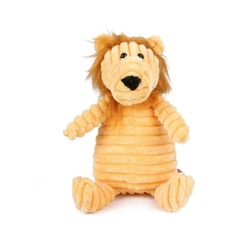 Plush Corduroy Dog Toys, Bite-Resistant Squeaky Toys