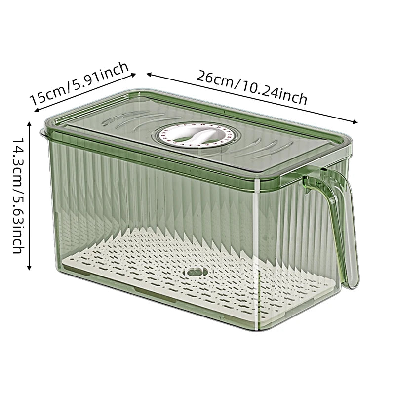 Stackable Refrigerator Storage Box, Lid with Handle, Use For Bread, Vegetables, fruit