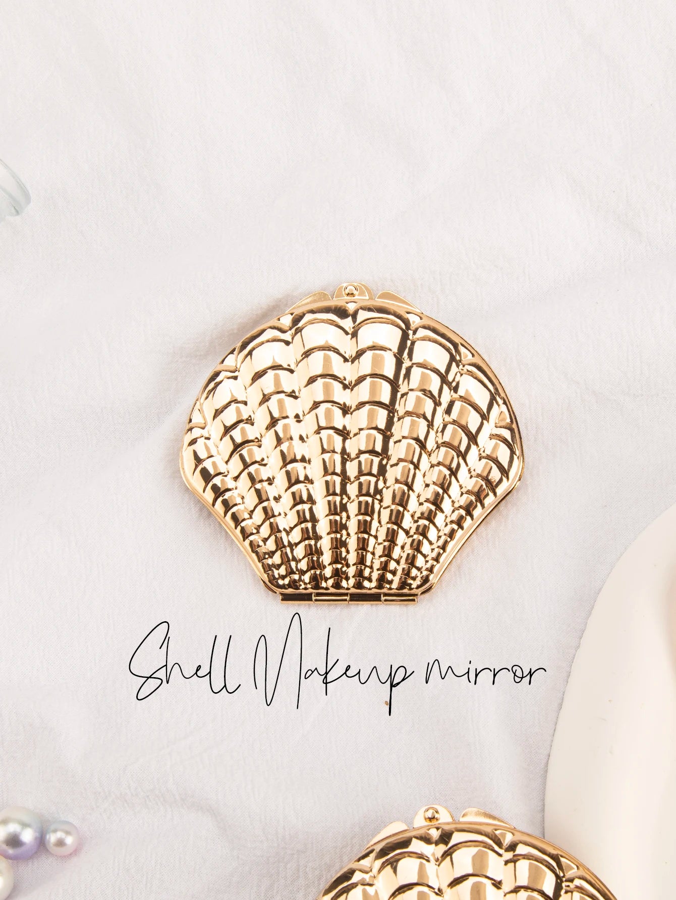 Golden Shell 2-Sided Makeup Mirror