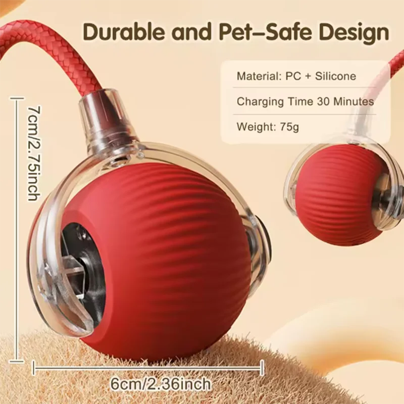 Intelligent Interactive Cat Ball , Long Lasting and Durable, Easy to Clean, Obstacle Avoidance
