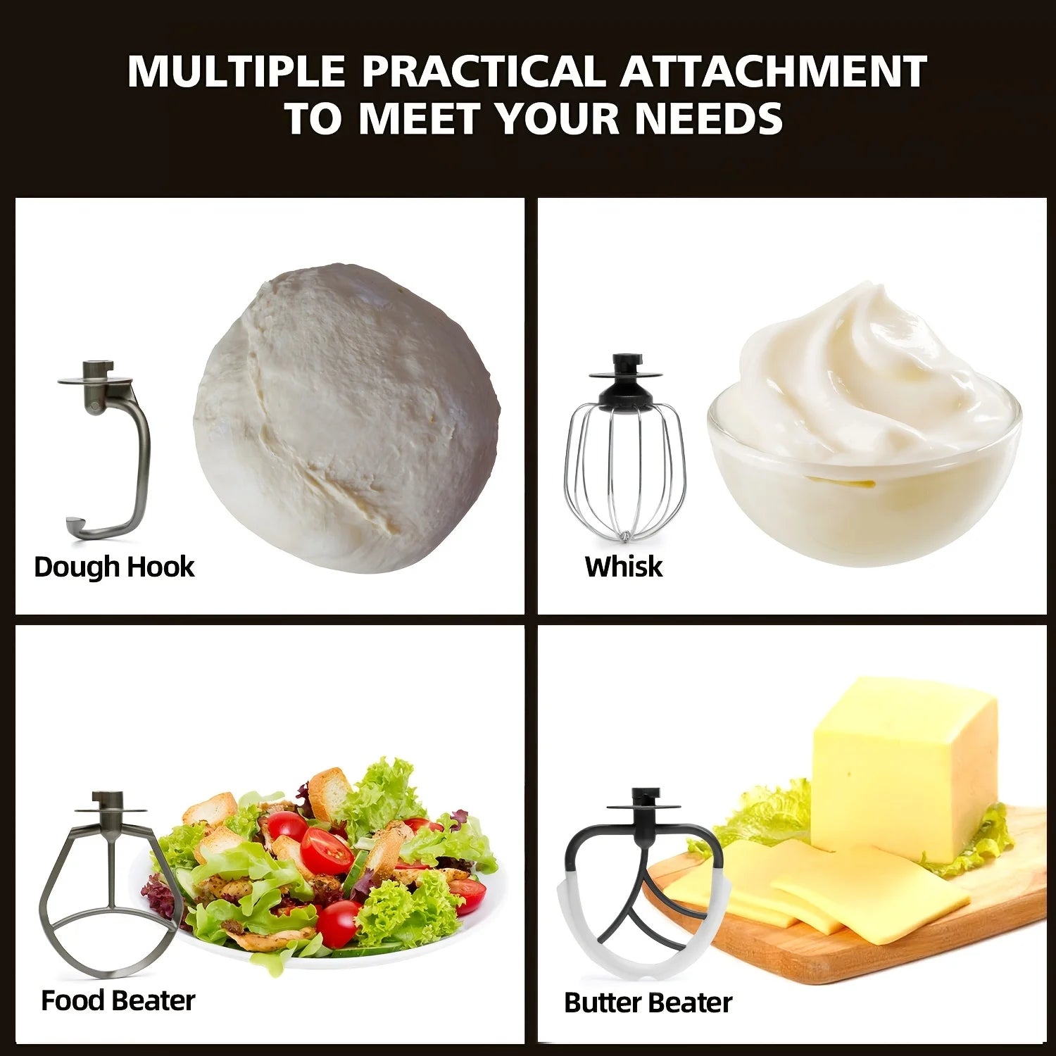 1pc CHEFTRONIC Stand Mixer, 5.5QT Tilt-Head Electric Household food processors - 500W 6+P Speed, home appliance, US Plug