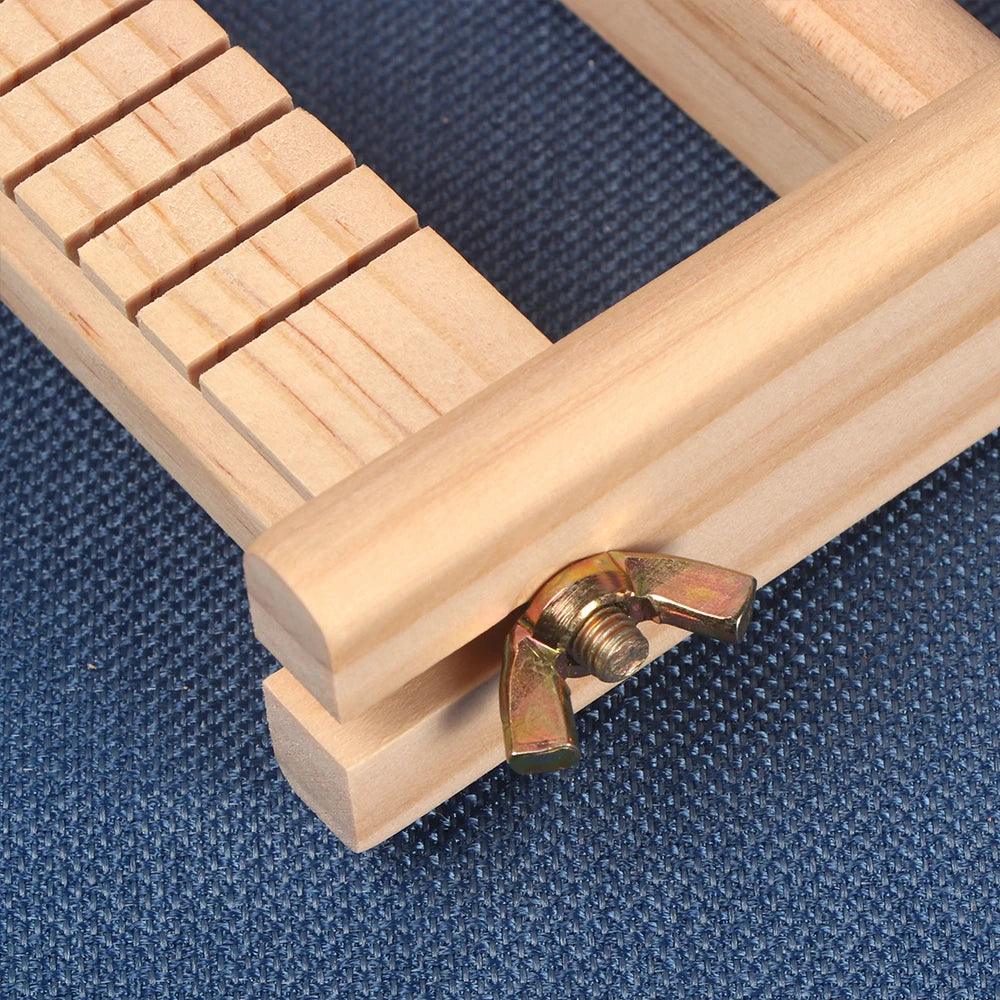 QJH Wooden Multi-Craft Weaving Loom. 19.6"x15.3" W Warp Frame Loom Heddle Bar Included.