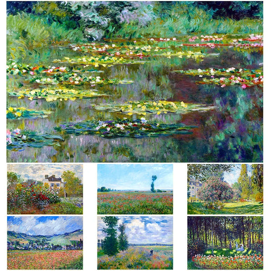Abstract Claude Monet Garden Nature Landscap Canvas Painting Famous Waterlily Home Decor