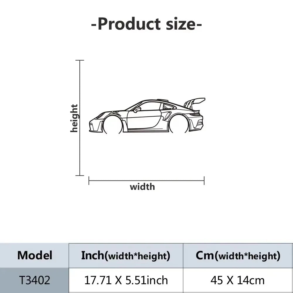 Black Metal Wall Art Sports Car