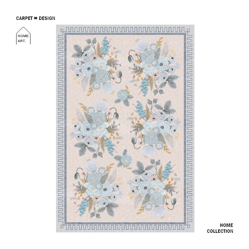 European Style Vintage Rugs for Large Areas, Living Room, Bedroom, Non-slip Rugs