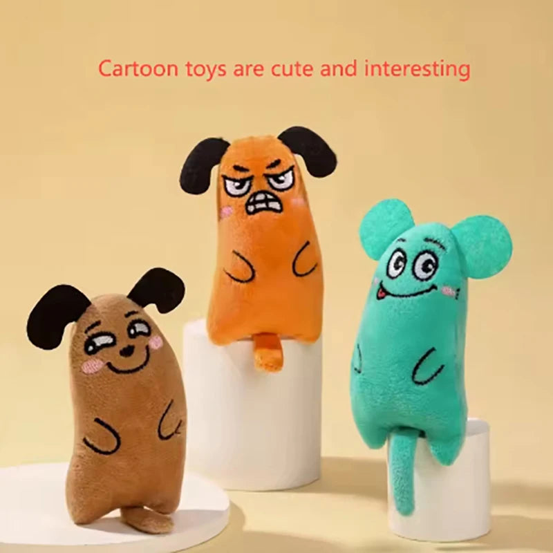 Cartoon Animal Toys, Durable Bite-Resistant, Plush Interactive Cat Toys