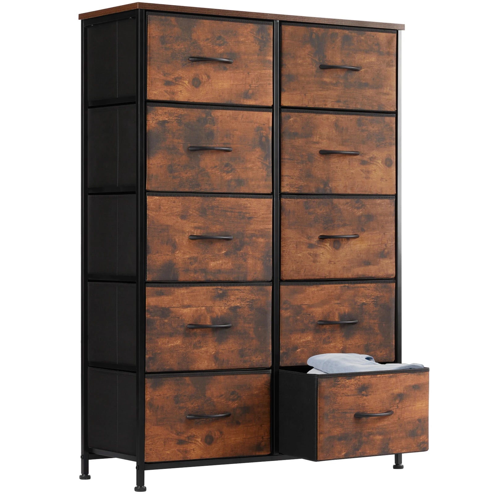 Wardrobe For Bedroom 10 Fabric Drawers, Steel Frame