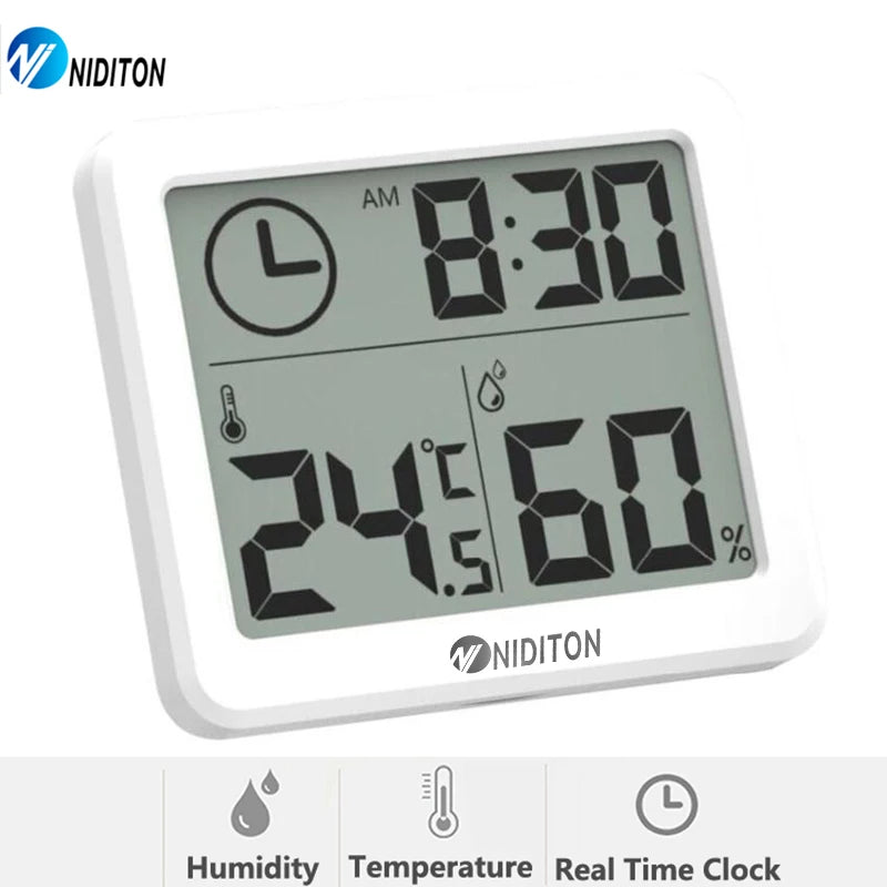 Digital Desk Clock with Temperature and Humidity