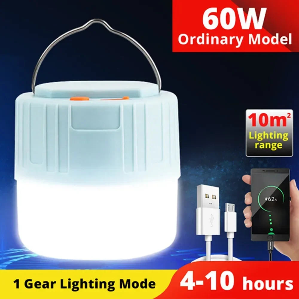 Portable Camping Light Power Bank LED Remote Waterproof Rechargeable
