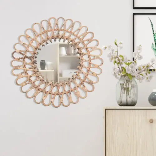 Round Wall Mirror Rattan Nordic Wicker