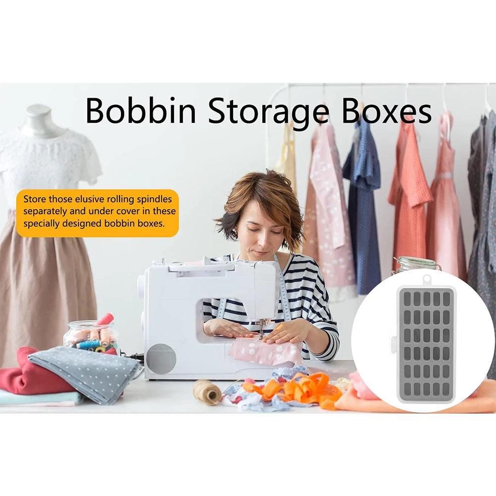 30 Grid Bobbin Storage Box Empty Clear Plastic Lid For Household Craft Sewing Accessories Tool