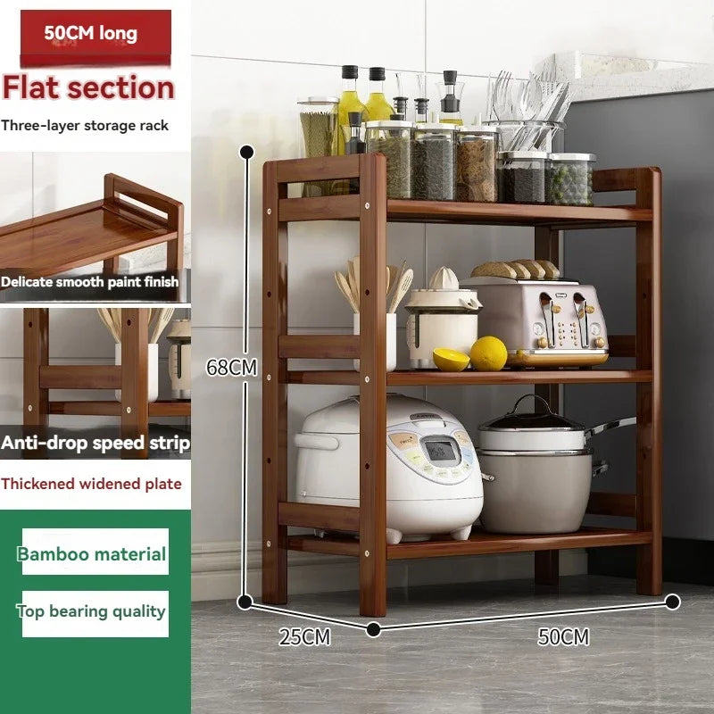 Kitchen Shelf, Floor Standing Multi-Shelves, Use to Store Kitchen Equipment, Food items