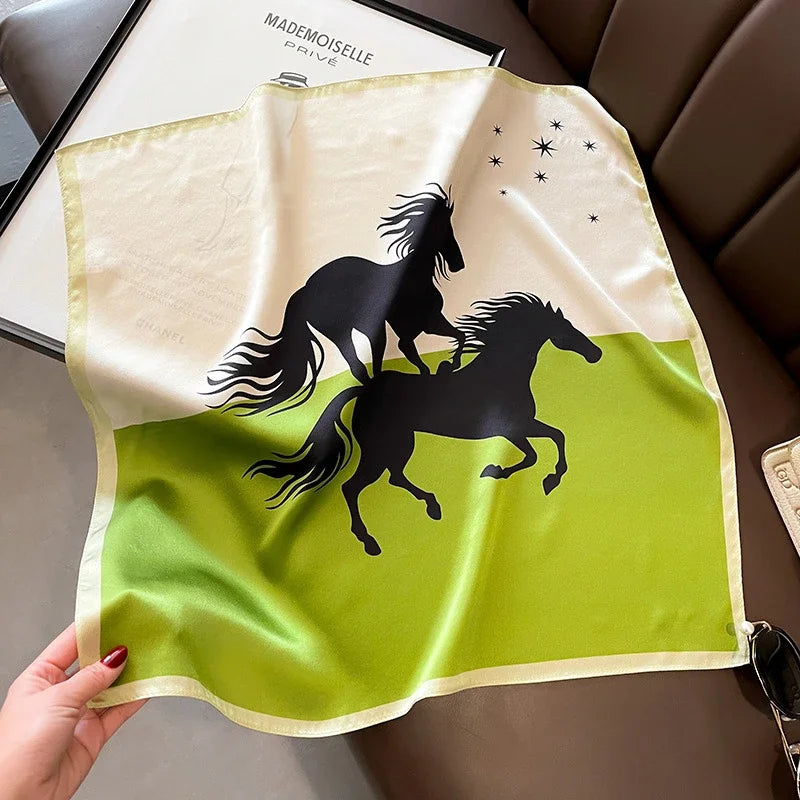 Scarf 100% Silk Bandana Women Square Scarves, Luxury High Quality