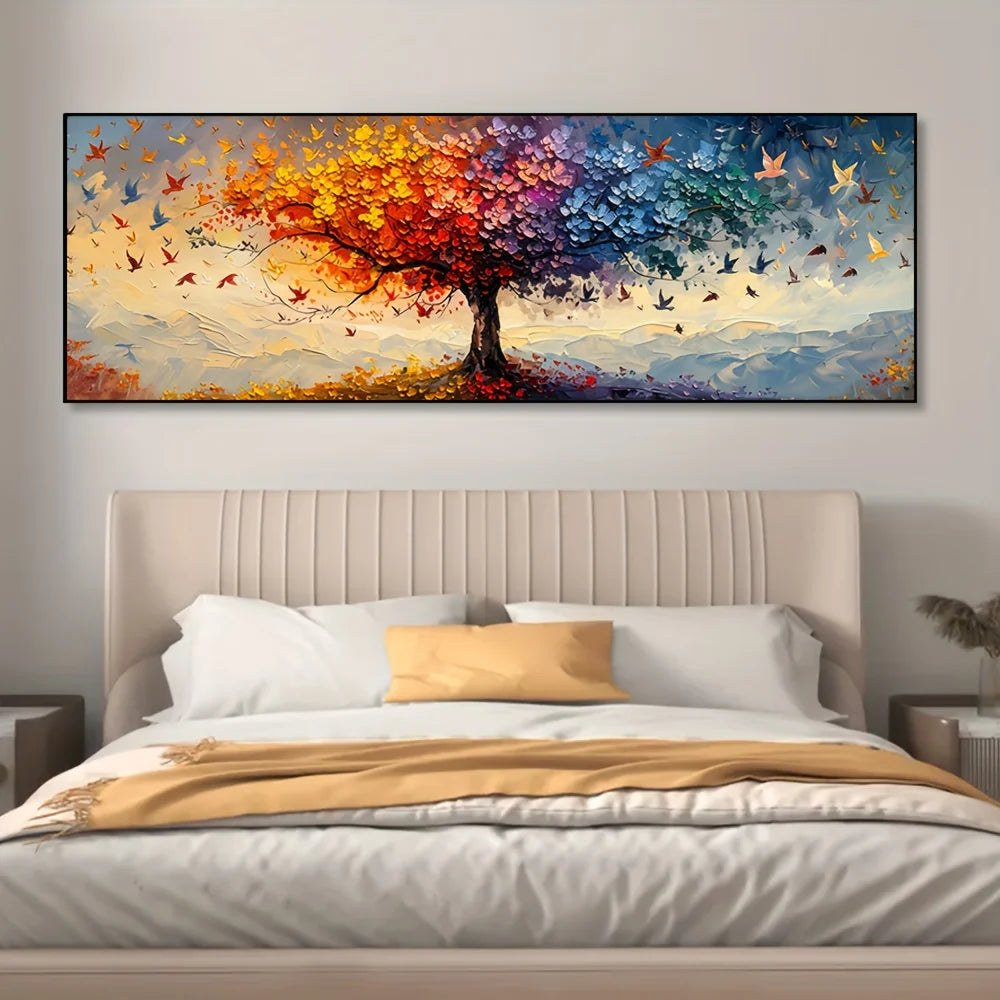 Tree Of Life Large Canvas Wall Art Multicolor Butterfly Art Prints Beautiful colors