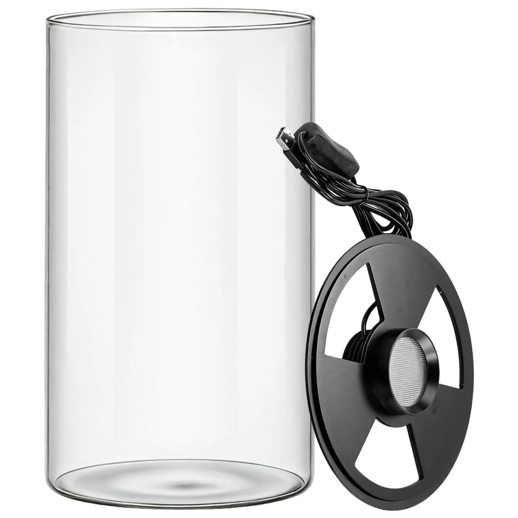 Micro Hydroponic Glass Terrarium With Grow Light