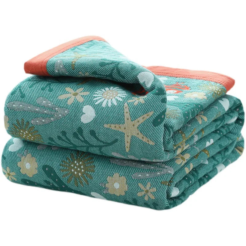 Nordic Throw Cotton Blanket, Bedspread or Decor Sofa Blanket, Thin Cooling Quilt