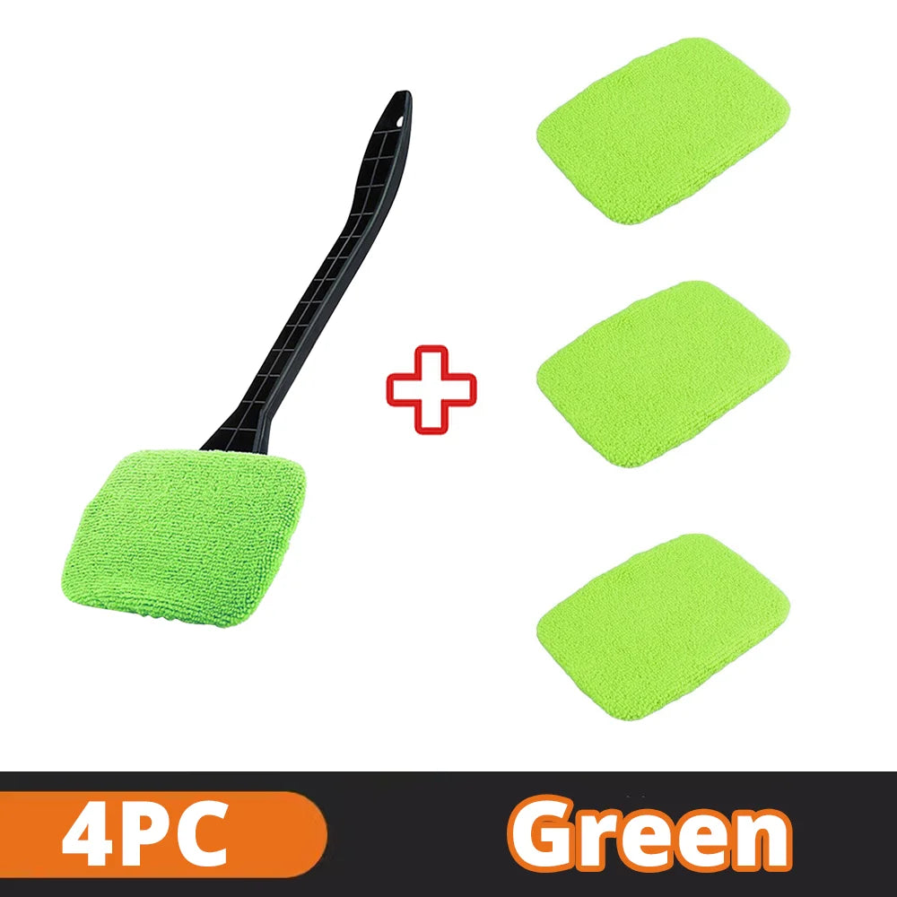 Car Windshield Cleaning Tool With Microfiber Pad.