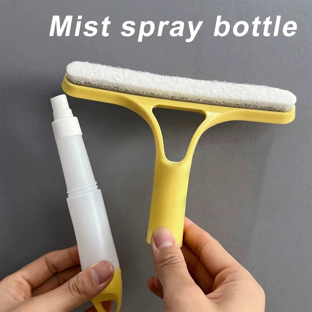3 in 1 Window Cleaning Squeegee, Spray, Loosen Dirt with Sponge, Squeegee Away