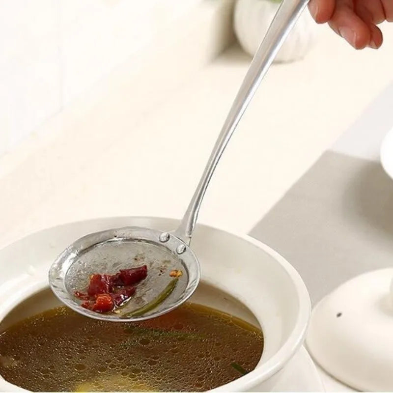 Stainless Steel Skimming Spoon-Fine Mesh Strainer For Cooking, Soup Skimmer, Oil and Foam Removal