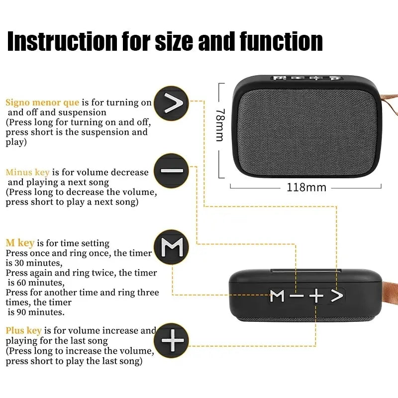Portable Speaker Bluetooth 5.0 Mini Oxford Loudspeaker Wireless 3D Surround