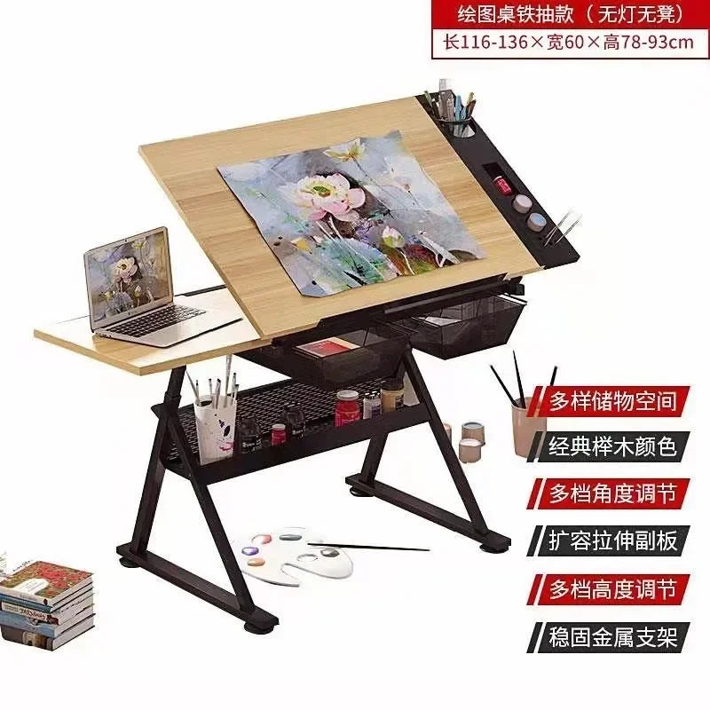 Multifunctional Drafting Table Liftable, Designer Table Workbench, Art Easel, Painting, Sketching,