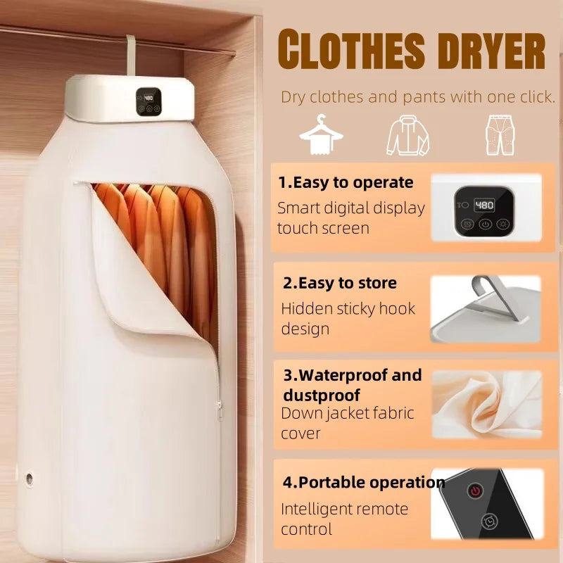 Mini Portable Dryer Foldable Electric For Apartment Travel