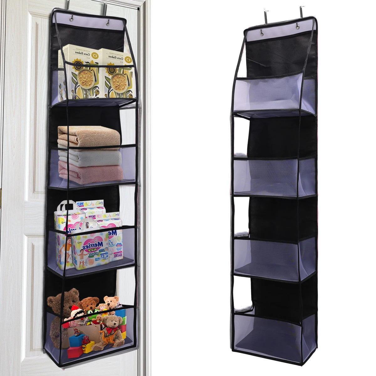 ! PCS 4/6 Layer Over the Door Hanging Organizer, Use for Cosmetics, Storage, Nursery, Bathroom