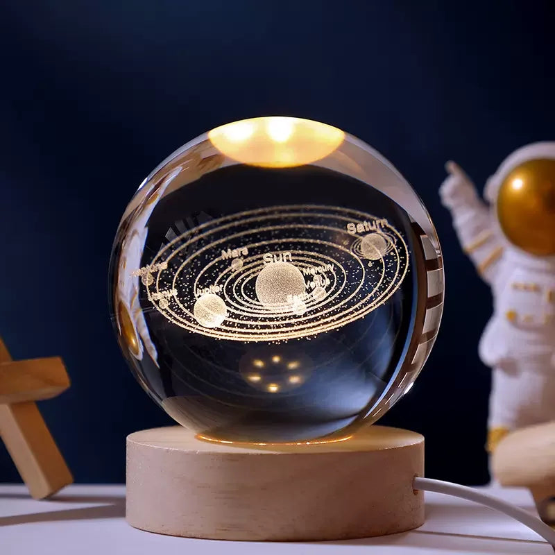 3D Glowing Planetary Crystal Ball Night Light