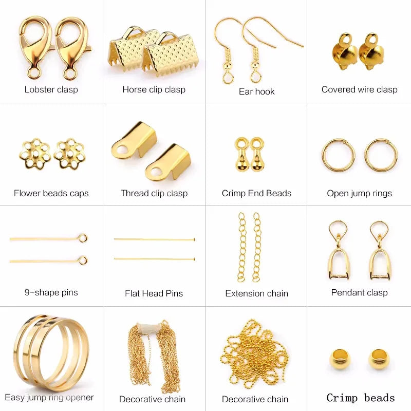 Jewelry Making Supplies Kit With Tools, Earring Charms, Jewelry Wires, Findings
