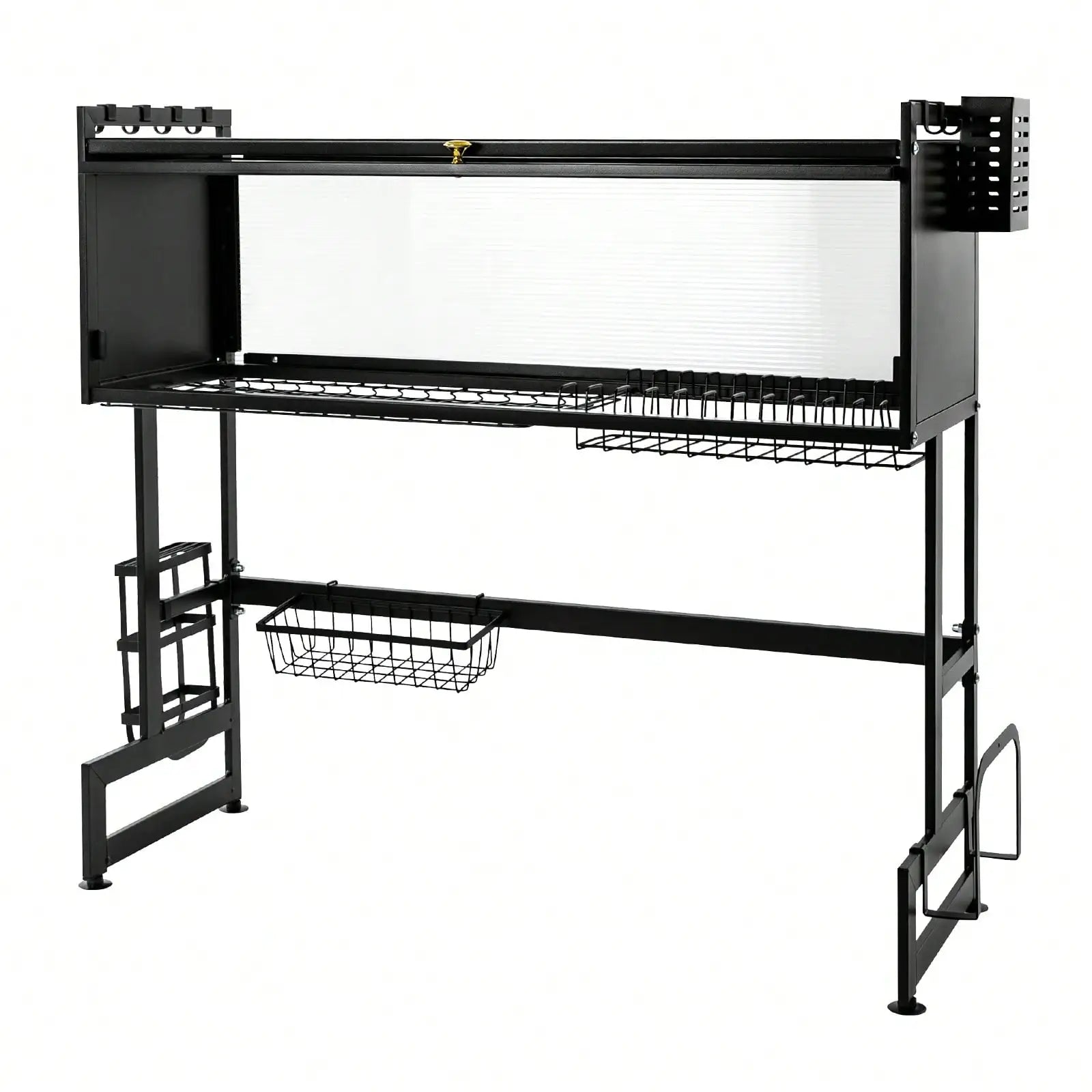 Large Capacity Organization 2-Tier Carbon Steel Kitchen Storage Dish Drainer Drying Rack Over The Sink
Over the Kitchen Sink Organizer or Dish Drainer 2-Tier