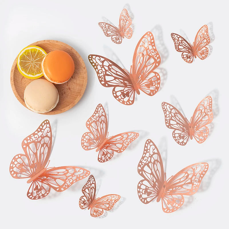 Butterfly 12PCS Hollow Wall Stickers Wall Decorations
