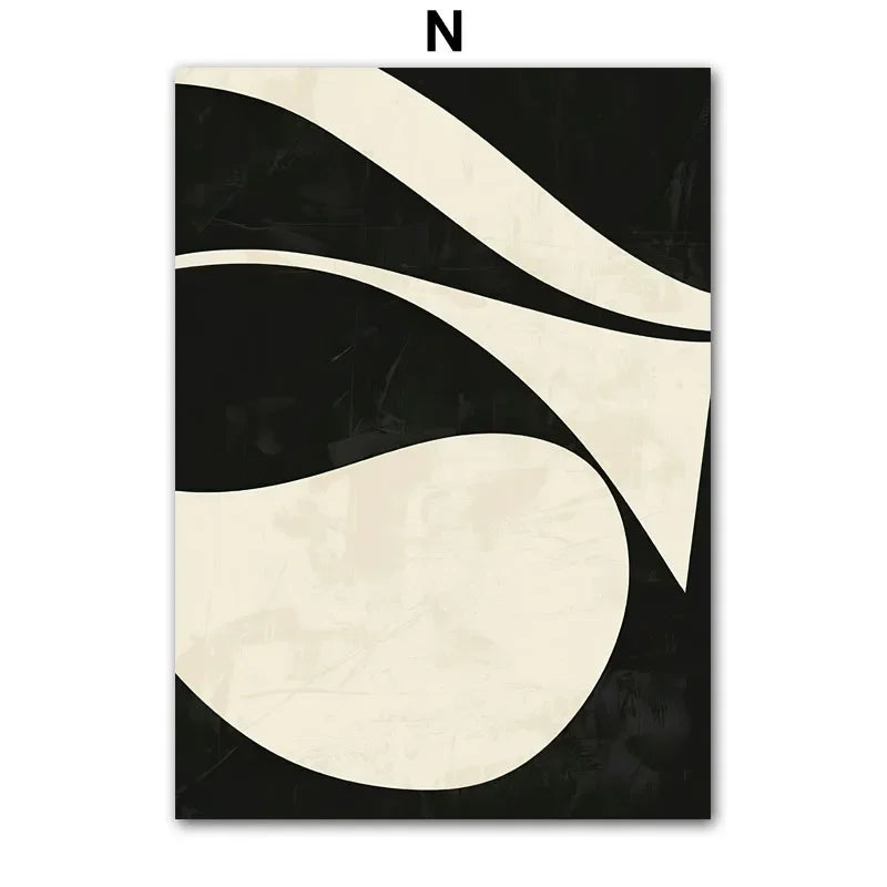 Wall Art Beige White Flower, Abstract Geometry Prints, Poster Canvas Painting